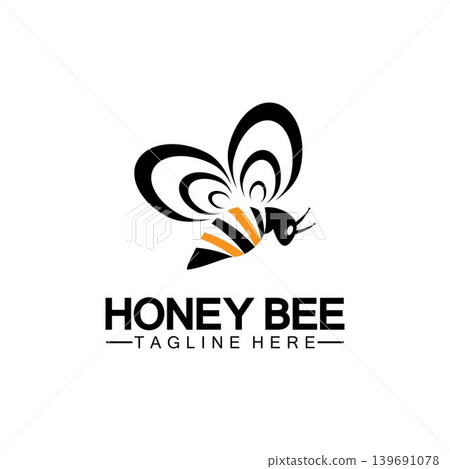 Bee honey logo vector icon symbol illustration design template Bee honey logo vector icon symbol illustration design template 139691078