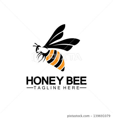 Bee honey logo vector icon symbol illustration design template Bee honey logo vector icon symbol illustration design template 139691079