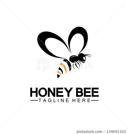 Bee honey logo vector icon symbol illustration design template Bee honey logo vector icon symbol illustration design template 139691103