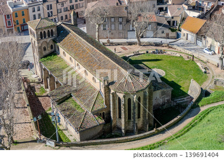 Aerial view of Saint-Gimer Church in Carcassonne, France Aerial view of Saint-Gimer Church in Carcassonne, France 139691404