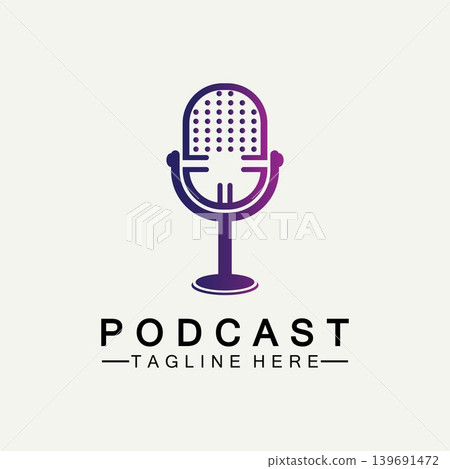 Podcast Vector icon design illustration Template 139691472