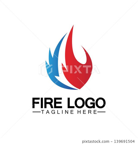 Fire Flame Logo design vector template 139691504