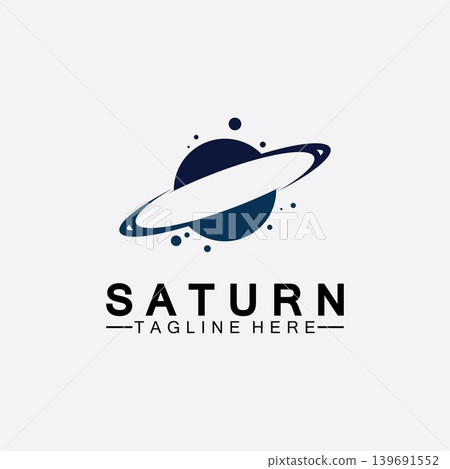 Planet Saturn logo vector illustration design. Planet logo template. Space logo vector 139691552