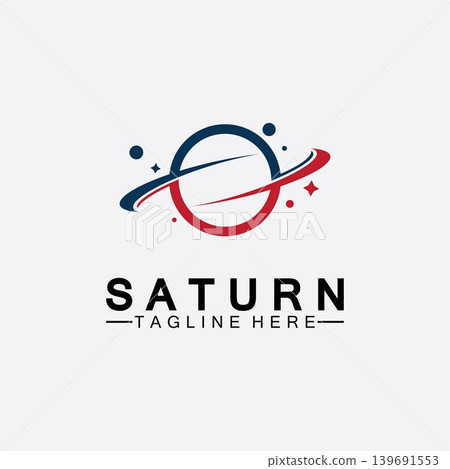 Planet Saturn logo vector illustration design. Planet logo template. Space logo vector 139691553