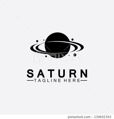 Planet Saturn logo vector illustration design. Planet logo template. Space logo vector 139691563