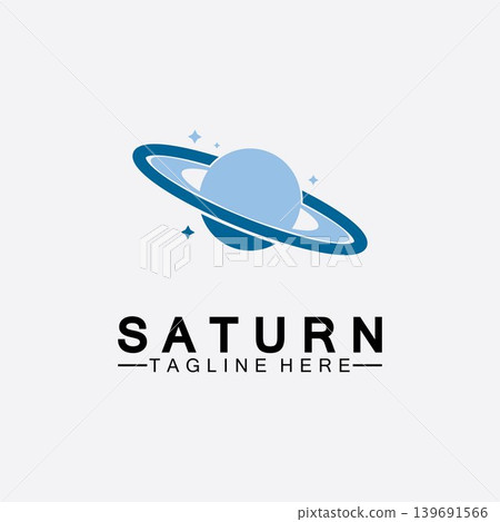 Planet Saturn logo vector illustration design. Planet logo template. Space logo vector 139691566