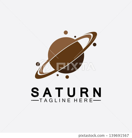 Planet Saturn logo vector illustration design. Planet logo template. Space logo vector 139691567