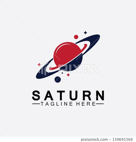 Planet Saturn logo vector illustration design. Planet logo template. Space logo vector 139691568