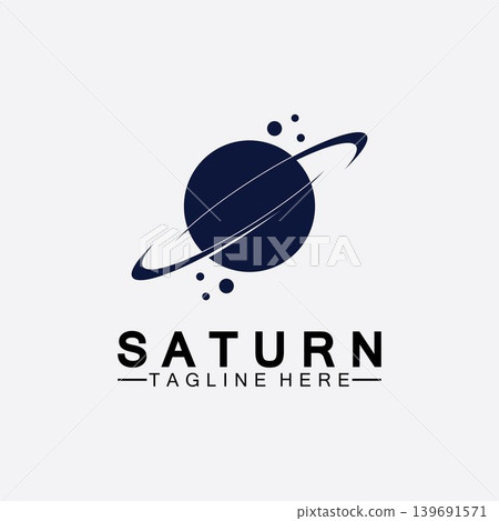 Planet Saturn logo vector illustration design. Planet logo template. Space logo vector 139691571