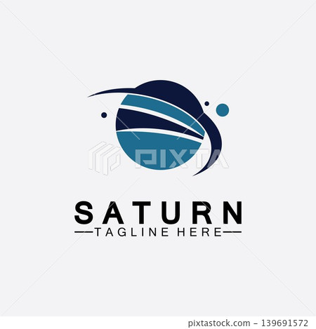 Planet Saturn logo vector illustration design. Planet logo template. Space logo vector 139691572