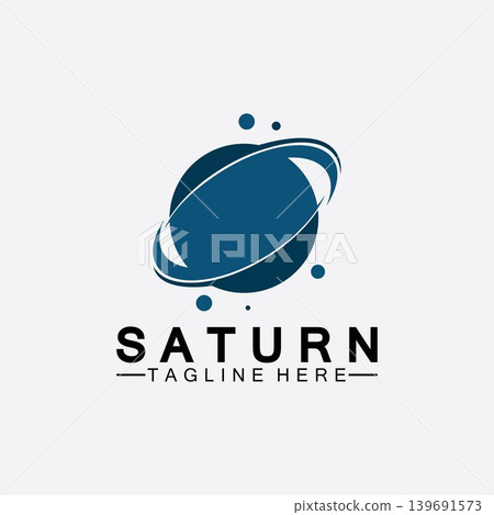 Planet Saturn logo vector illustration design. Planet logo template. Space logo vector 139691573
