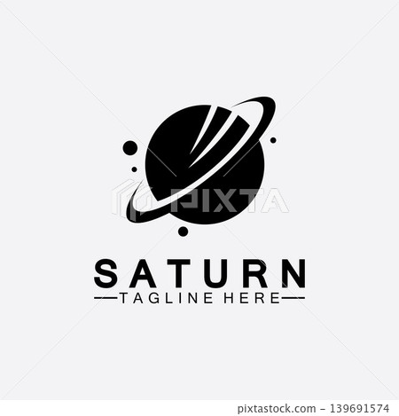 Planet Saturn logo vector illustration design. Planet logo template. Space logo vector 139691574