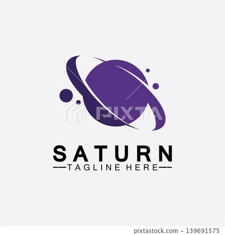 Planet Saturn logo vector illustration design. Planet logo template. Space logo vector 139691575