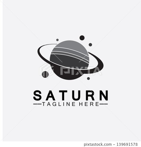 Planet Saturn logo vector illustration design. Planet logo template. Space logo vector 139691578