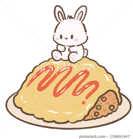 Kawaii Bunny Omurice Clipart Cute White Rabbit Sitting On Fluffy Omelet Rice With Ketchup Japanese Cafe Food Illustration Kawaii Bunny Omurice Clipart Cute White Rabbit Sitting On Fluffy Omelet Rice With Ketchup Japanese Cafe Food Illustration 139691847