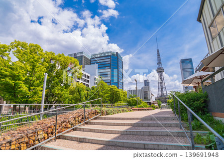 A view of Hisaya-Odori Park and the Chubu Electric Power Mirai Tower (Nagoya City, Aichi Prefecture) A view of Hisaya-Odori Park and the Chubu Electric Power Mirai Tower (Nagoya City, Aichi Prefecture) 139691948