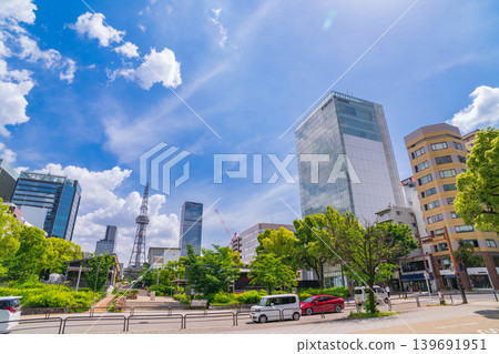 A view of Hisaya-Odori Park and the Chubu Electric Power Mirai Tower (Nagoya City, Aichi Prefecture) A view of Hisaya-Odori Park and the Chubu Electric Power Mirai Tower (Nagoya City, Aichi Prefecture) 139691951