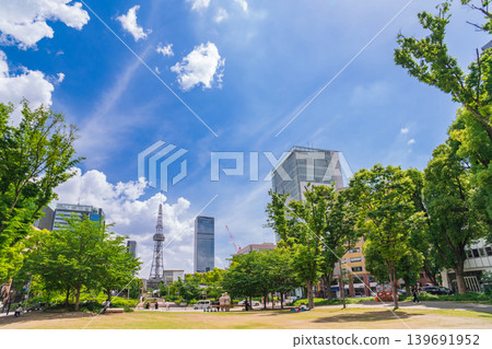 A view of Hisaya-Odori Park and the Chubu Electric Power Mirai Tower (Nagoya City, Aichi Prefecture) A view of Hisaya-Odori Park and the Chubu Electric Power Mirai Tower (Nagoya City, Aichi Prefecture) 139691952