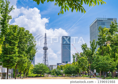 A view of Hisaya-Odori Park and the Chubu Electric Power Mirai Tower (Nagoya City, Aichi Prefecture) A view of Hisaya-Odori Park and the Chubu Electric Power Mirai Tower (Nagoya City, Aichi Prefecture) 139691988