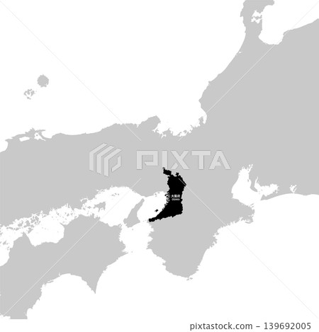 Vector illustration map material for Japan: Osaka Prefecture map Vector illustration map material for Japan: Osaka Prefecture map 139692005