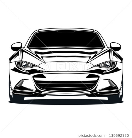 Black And White Car Vector Illustration For Conceptual Design. Black And White Car Vector Illustration For Conceptual Design. 139692520