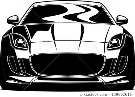 Black And White Car Vector Illustration For Conceptual Design. 139692616