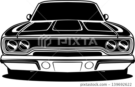 Black And White Car Vector Illustration For Conceptual Design. Black And White Car Vector Illustration For Conceptual Design. 139692622