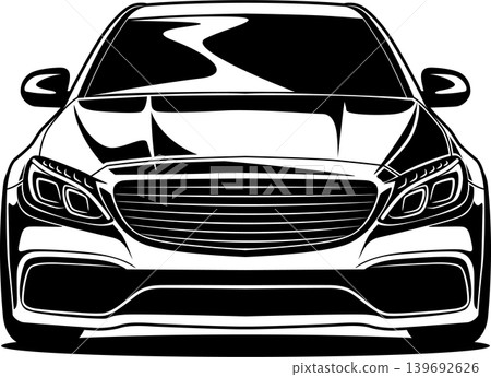 Black And White Car Vector Illustration For Conceptual Design. Black And White Car Vector Illustration For Conceptual Design. 139692626