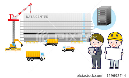 Simple illustration: Data center under construction Simple illustration: Data center under construction 139692744