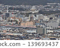 Hello Kitty Shinkansen speeds through the city of Himeji 139693437