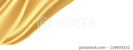 Elegant golden ribbon wave corner luxury background element. 139693832