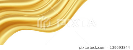 Elegant golden ribbon wave corner luxury background element. 139693844