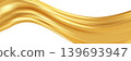 Elegant golden ribbon wave corner luxury background element. 139693947