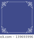 Simple line square decorative frame set with space for text. Purple and navy blue. Stylish and mature illustrations. 139693996