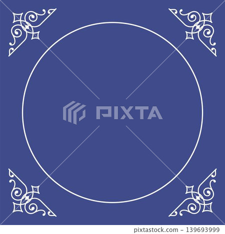 Simple line square decorative frame set with space for text. Purple and navy blue. Stylish and mature illustrations. Simple line square decorative frame set with space for text. Purple and navy blue. Stylish and mature illustrations. 139693999