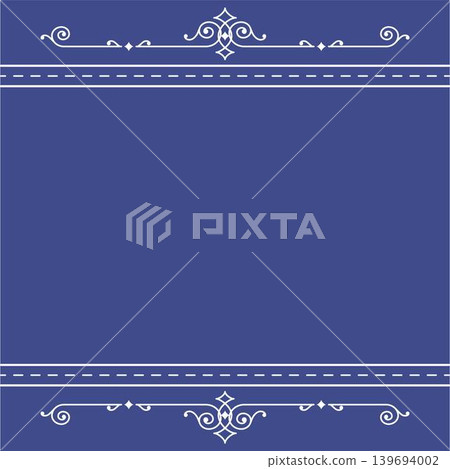 Simple line square decorative frame set with space for text. Purple and navy blue. Stylish and mature illustrations. Simple line square decorative frame set with space for text. Purple and navy blue. Stylish and mature illustrations. 139694002