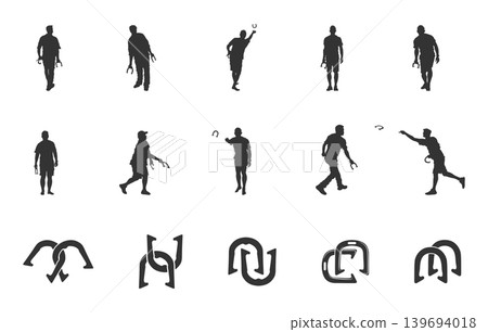 Man playing horseshoe pitching silhouette set, Horseshoe pitching svg, Horseshoe svg, Horseshoe silhouette, Horseshoe pitching silhouette, Horseshoe pitching clipart. 139694018
