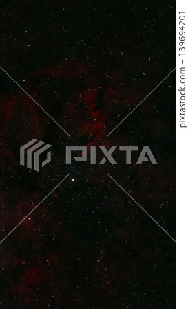 Vast cosmic nebula glowing red amidst countless distant stars in the dark expanse of deep space. Vast cosmic nebula glowing red amidst countless distant stars in the dark expanse of deep space. 139694201