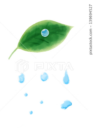 Watercolor-style illustration of morning dew and leaves Watercolor-style illustration of morning dew and leaves 139694527