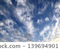 蔚藍的天空中瀰漫著壯觀的雲層。 139694901