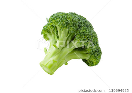 A cutout image of a standing broccoli photographed from the side. A cutout image of a standing broccoli photographed from the side. 139694925