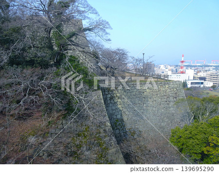 Stone wall of Marugame Castle (Marugame City, Kagawa Prefecture) 139695290