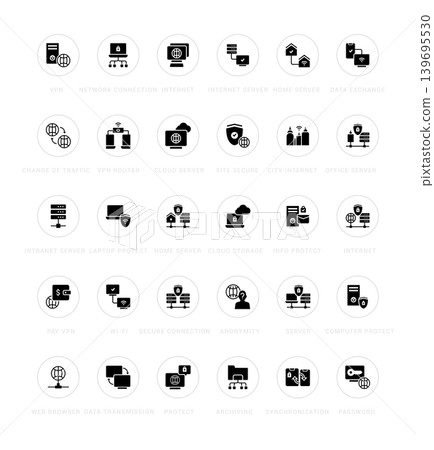 Set of Simple Icons of VPN Set of Simple Icons of VPN 139695530