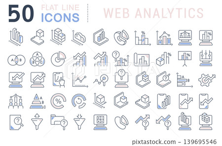 Set Vector Line Icons of Web Analytics Set Vector Line Icons of Web Analytics 139695546