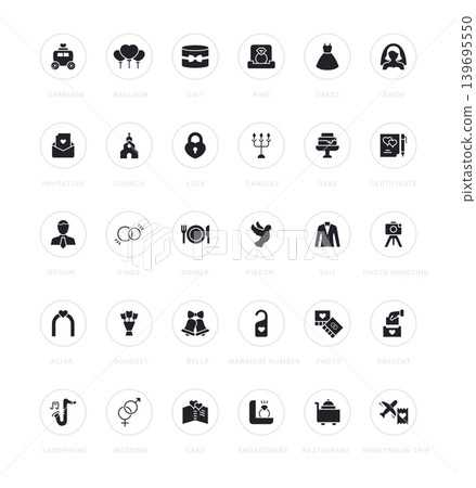 Set of Simple Icons of Wedding 139695550