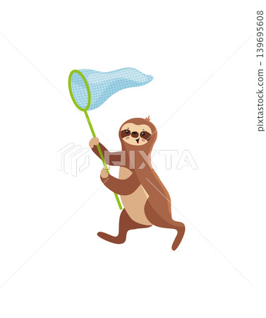 Sloth Catching Butterfly 139695608