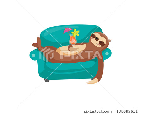 Sloth on Sofa Illustration Sloth on Sofa Illustration 139695611
