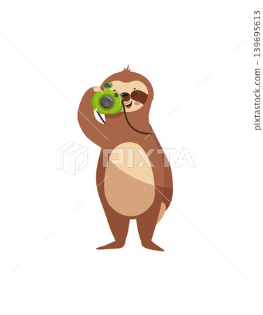 Sloth with Camera Illustration Sloth with Camera Illustration 139695613