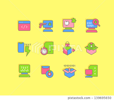 Set of Simple line Icons of Software Testing 139695650
