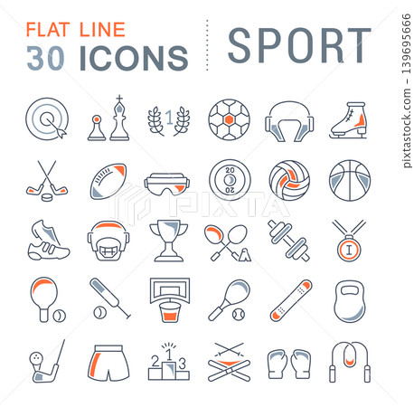 Set Vector Line Icons of Sport. Set Vector Line Icons of Sport. 139695666